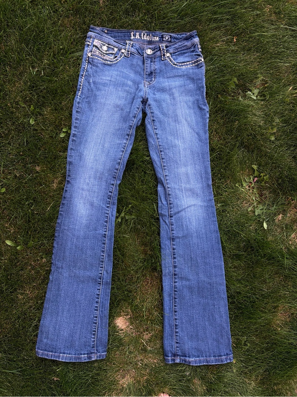 L.A. idol Women's Dark Blue Embellished Bootcut Jeans - Picture 7 of 11